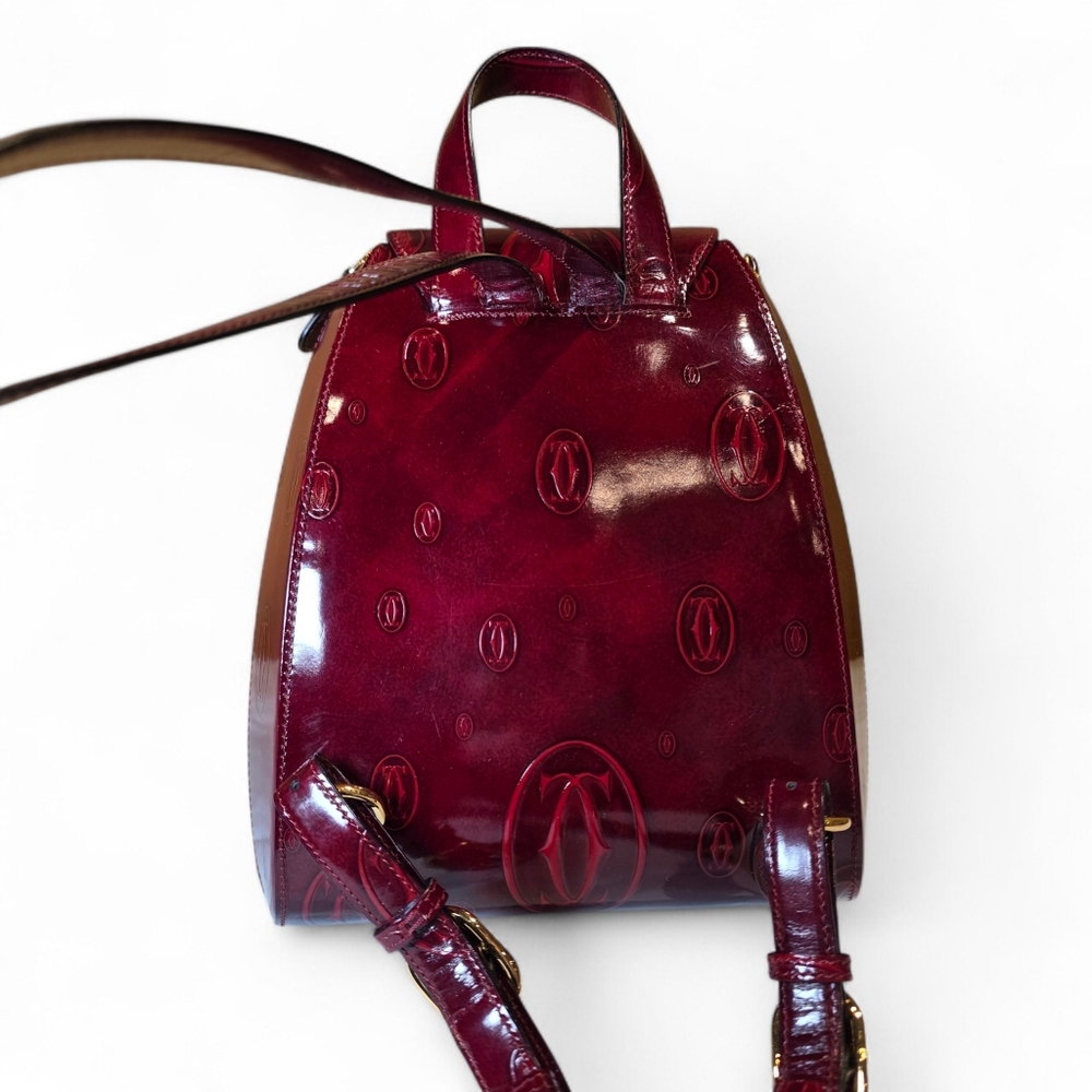 CARTIER Backpack Birthday Collection Burgundy Leather Mini Bag - Picture 2 of 13